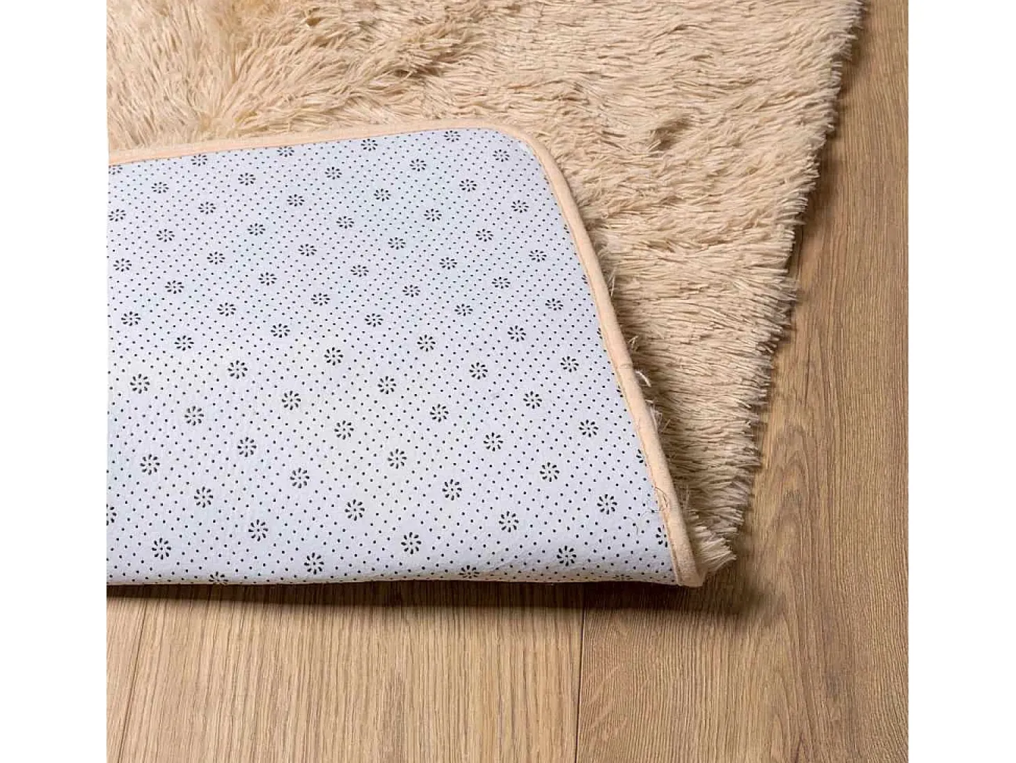 Alfombra shaggy de pelo largo NAVARRA beige 160x230 cm poliéster