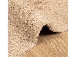 Alfombra shaggy de pelo largo NAVARRA beige 120x170 cm poliéster