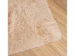 Alfombra shaggy de pelo largo NAVARRA beige 120x170 cm poliéster