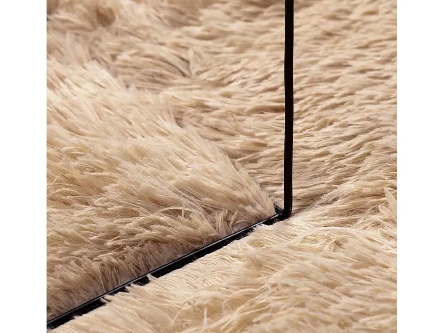Alfombra shaggy de pelo largo NAVARRA beige 200x290 cm poliéster
