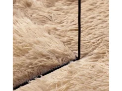 Alfombra shaggy de pelo largo NAVARRA beige 200x200 cm poliéster