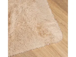 Alfombra shaggy de pelo largo NAVARRA beige 200x200 cm poliéster