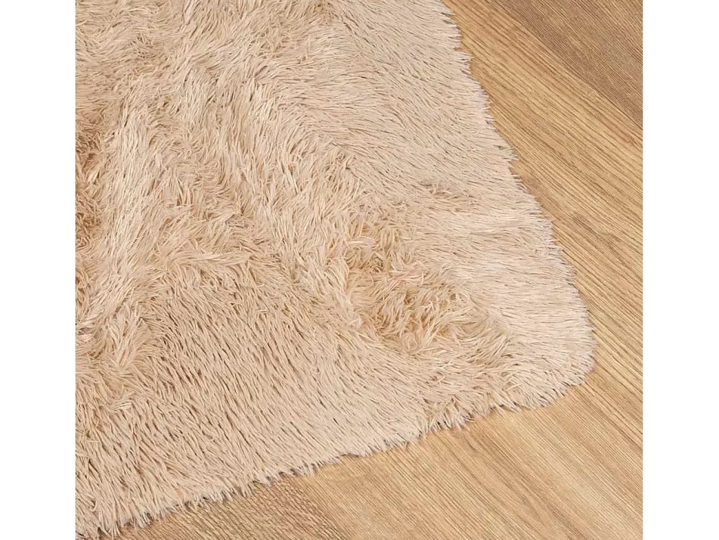 Alfombra shaggy de pelo largo NAVARRA beige 200x200 cm poliéster