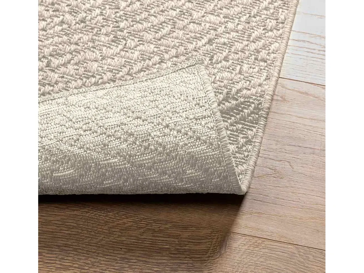 Alfombra ZIZUR color crema 200x290 cm efecto yute interior y exterior