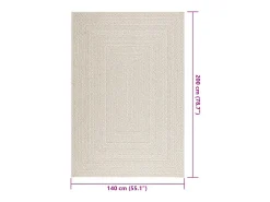 Alfombra ZIZUR color crema 140x200 cm efecto yute interior y exterior