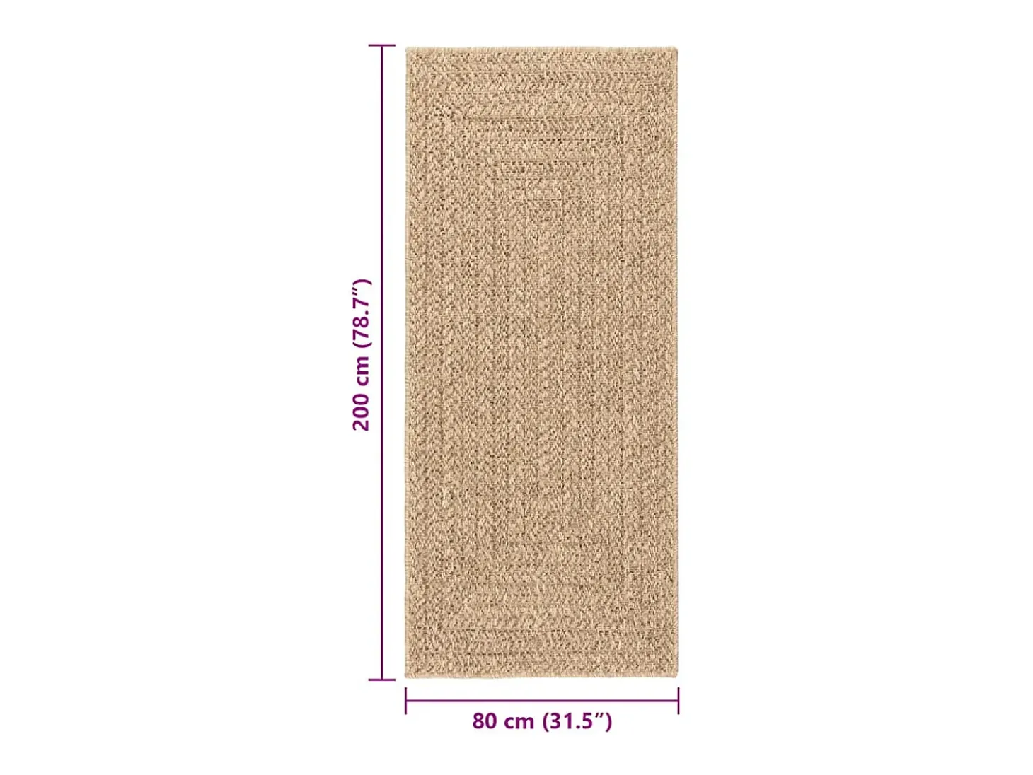 Alfombra ZIZUR 80x200 cm efecto yute para interior y exterior