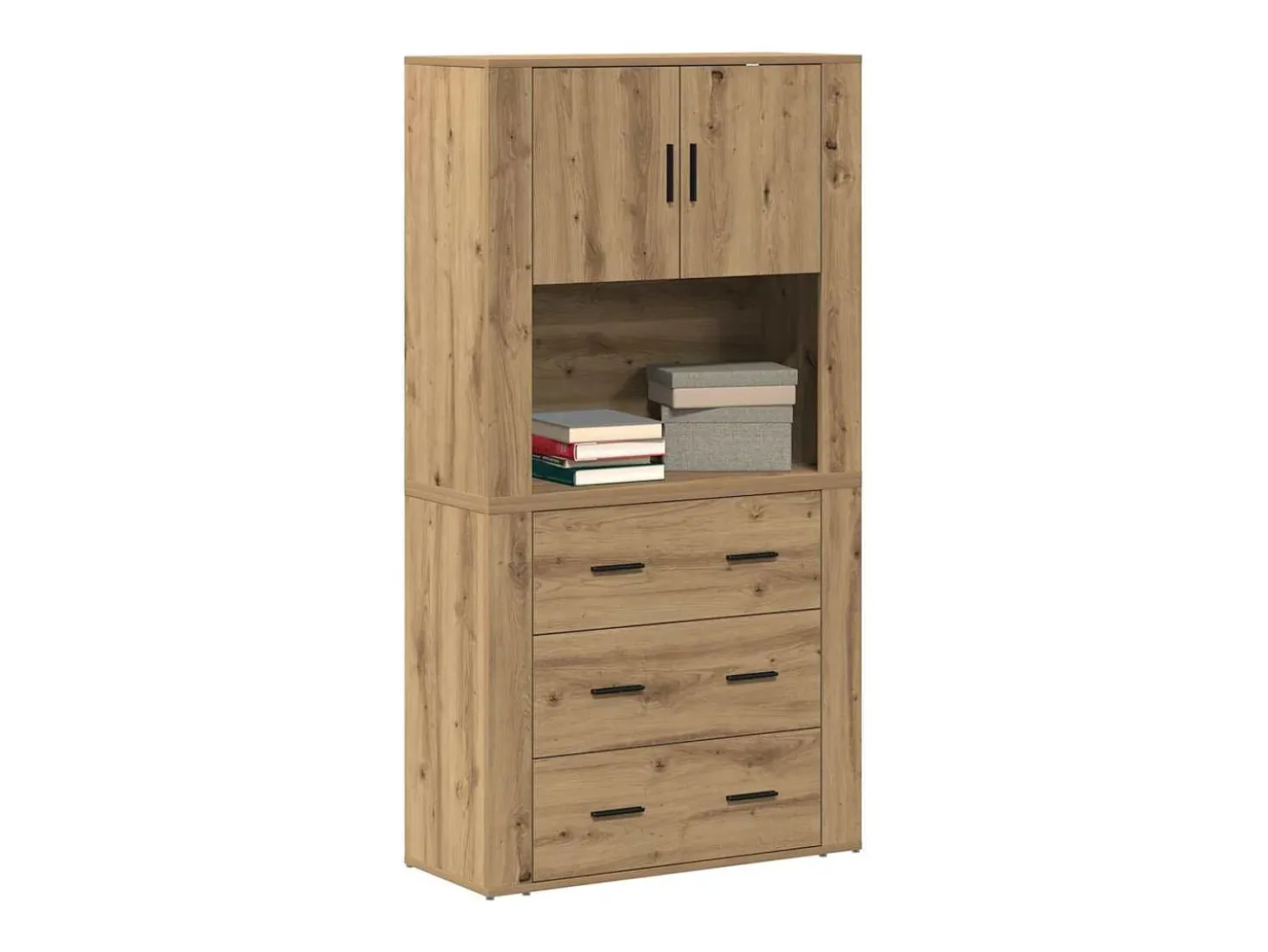 Altillo Roble artisan 80 x 33 x 150 cm Madera contrachapada