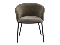 ALVIN-Sillón de mesa de tela Luxury marron