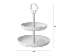 Alzata de metal de mesa con 2 niveles Nik - Blanco
