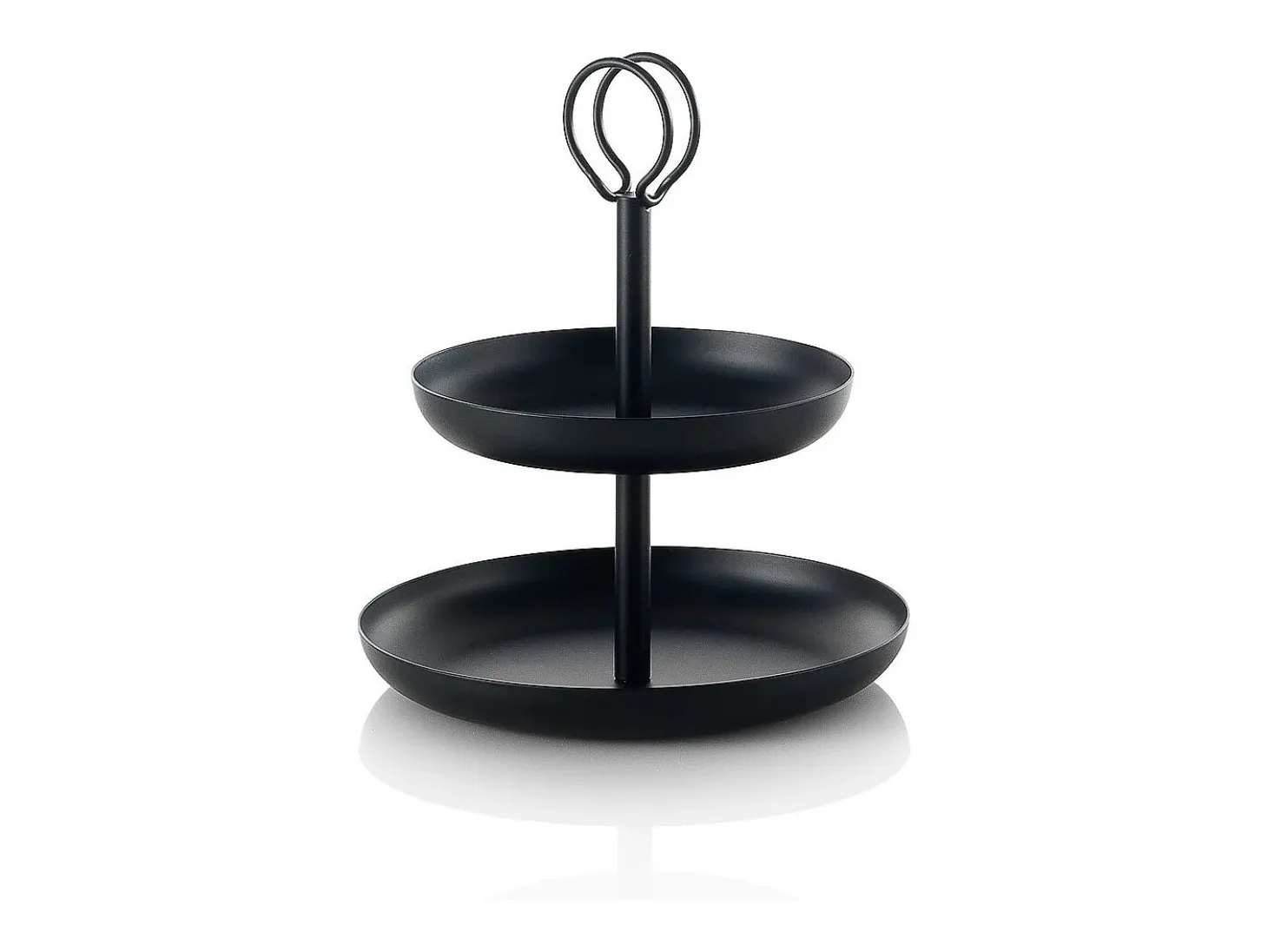 Alzata de metal de mesa con 2 niveles Nik - Negro