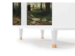 Aparador - 94х96х41 cm - BS5 - Rain in the Oak Forest, Blanco