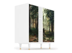 Aparador - 94х96х41 cm - BS5 - Rain in the Oak Forest, Blanco