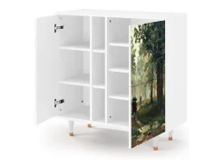 Aparador - 94х96х41 cm - BS5 - Rain in the Oak Forest, Blanco