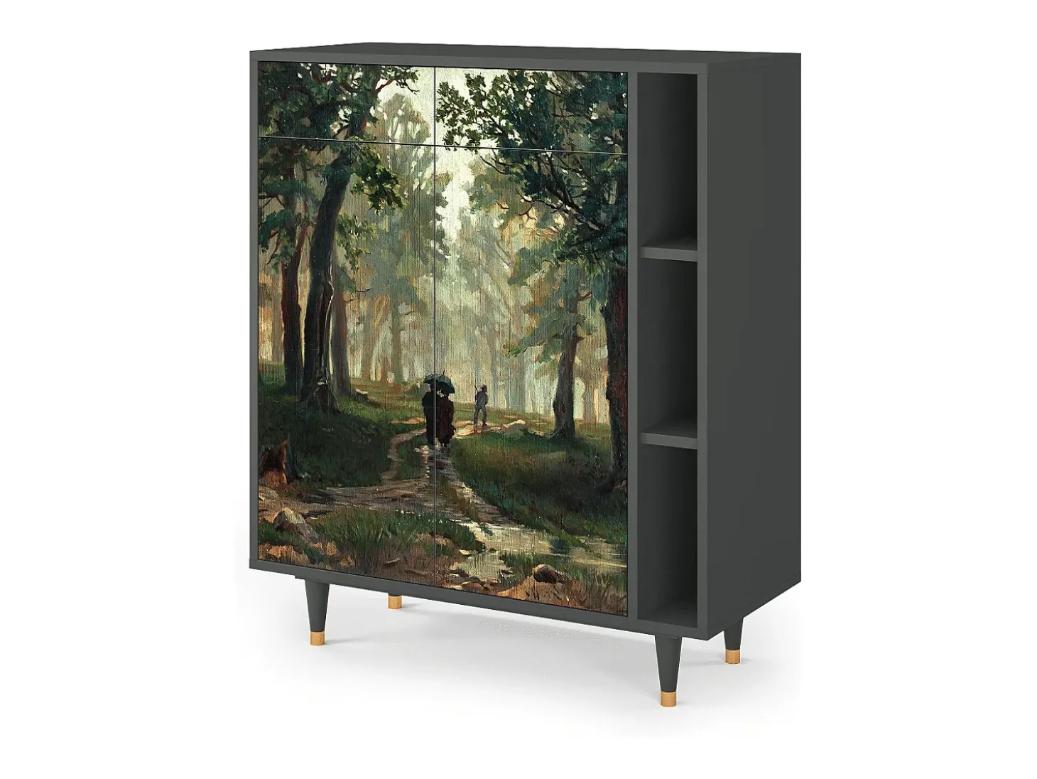 Aparador - 96х110х41 cm - BS6 - Rain in the Oak Forest, Antracita
