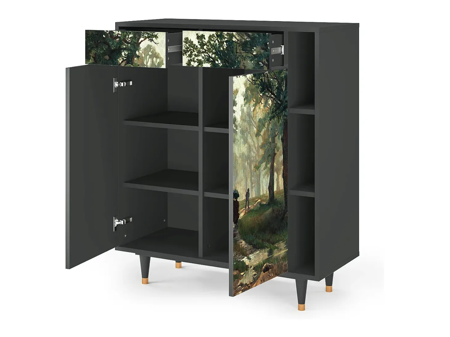 Aparador - 96х110х41 cm - BS6 - Rain in the Oak Forest, Antracita
