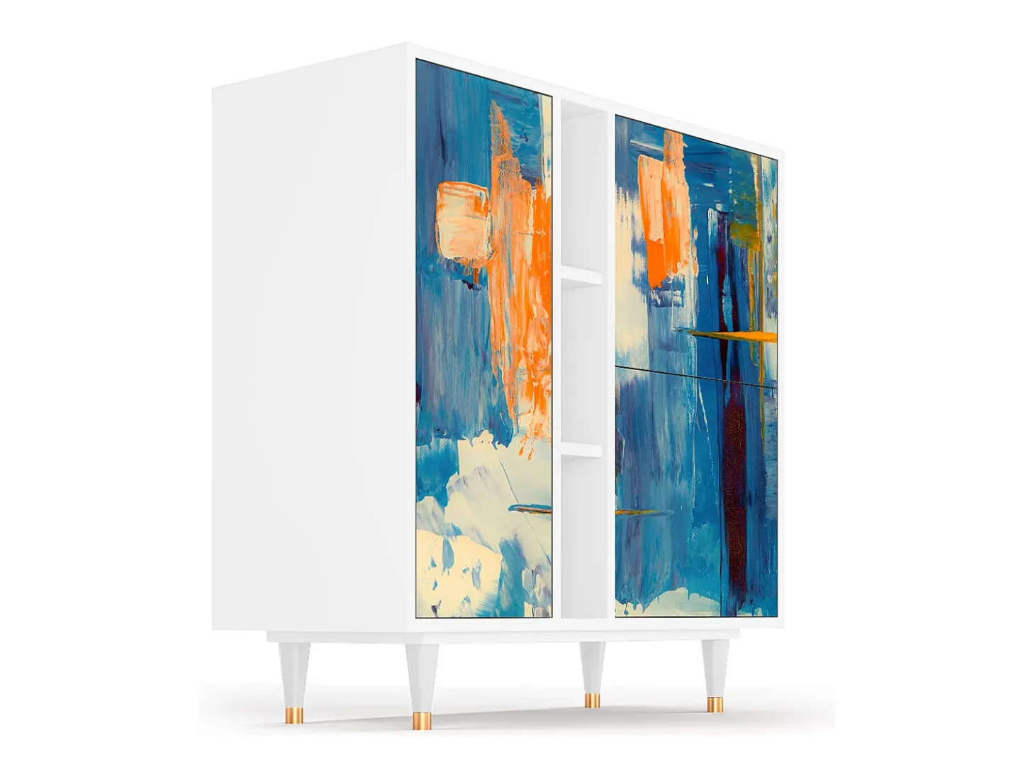 Aparador - 94х96х41 cm - BS5 - Abstract Expressionism, Blanco