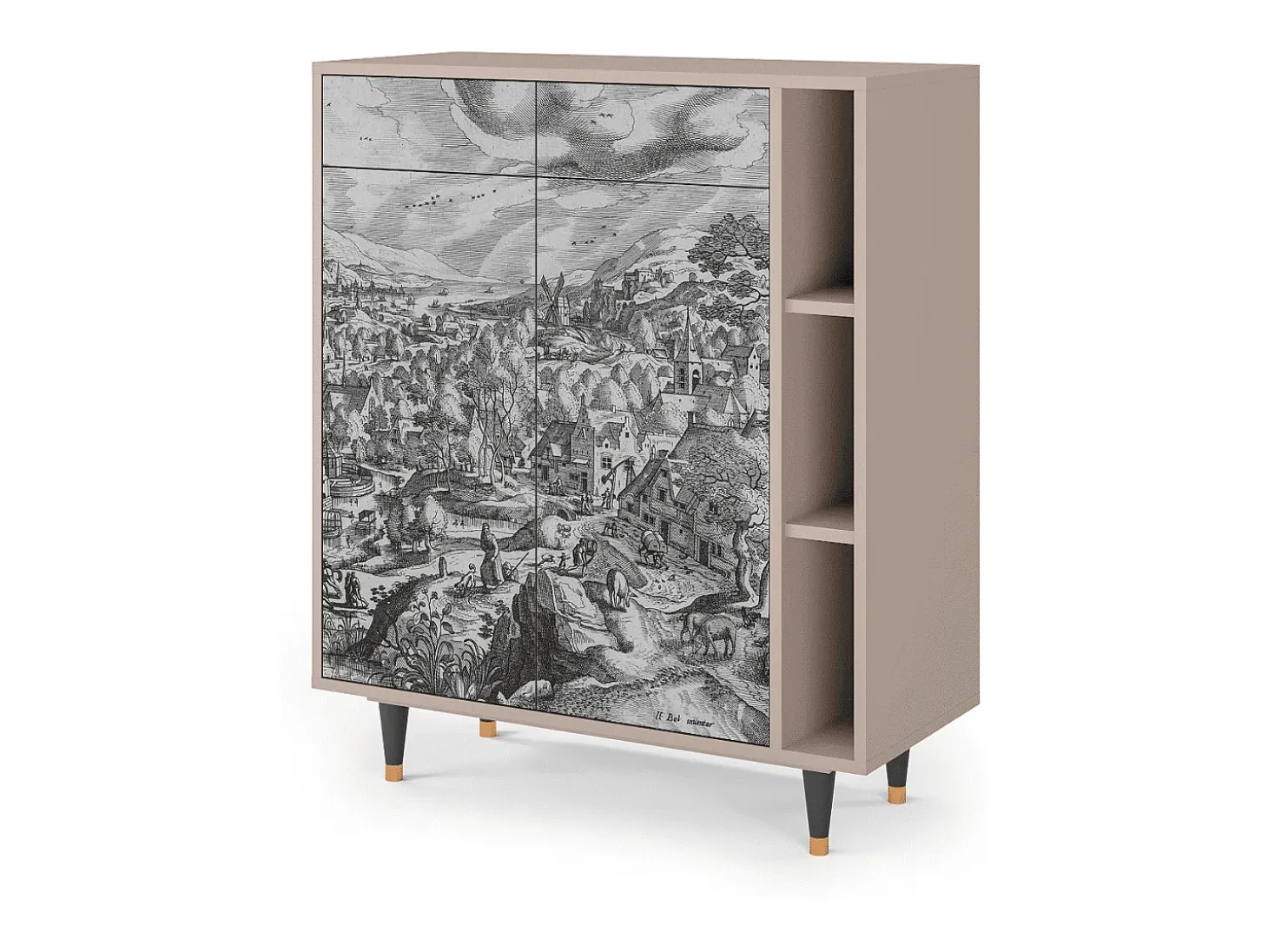 Aparador - 96х110х41 cm - BS6 - Bird Dropping, Latte