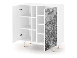 Aparador - 94х96х41 cm - BS5 - Bird Dropping, Blanco