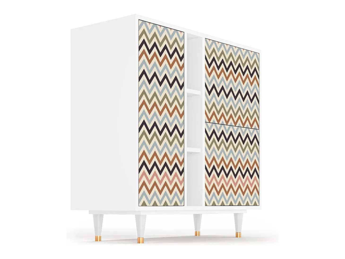 Aparador - 94х96х41 cm - BS5 - Bright Ripple, Blanco