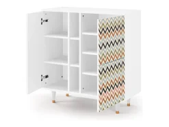 Aparador - 94х96х41 cm - BS5 - Bright Ripple, Blanco