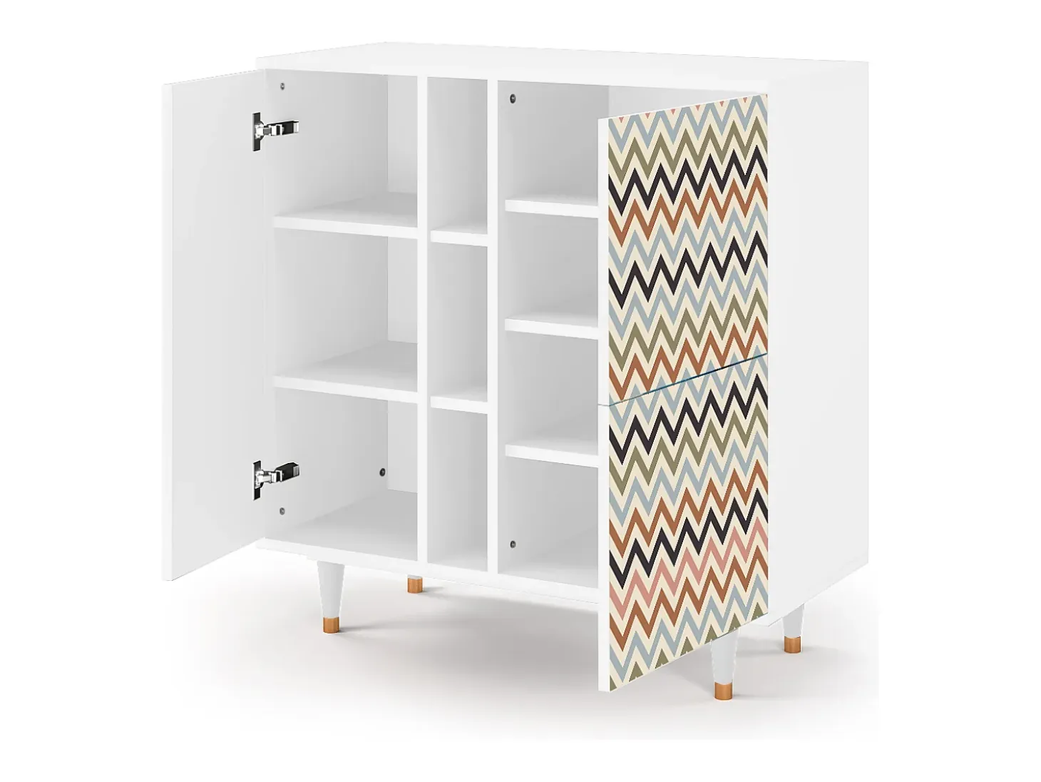 Aparador - 94х96х41 cm - BS5 - Bright Ripple, Blanco
