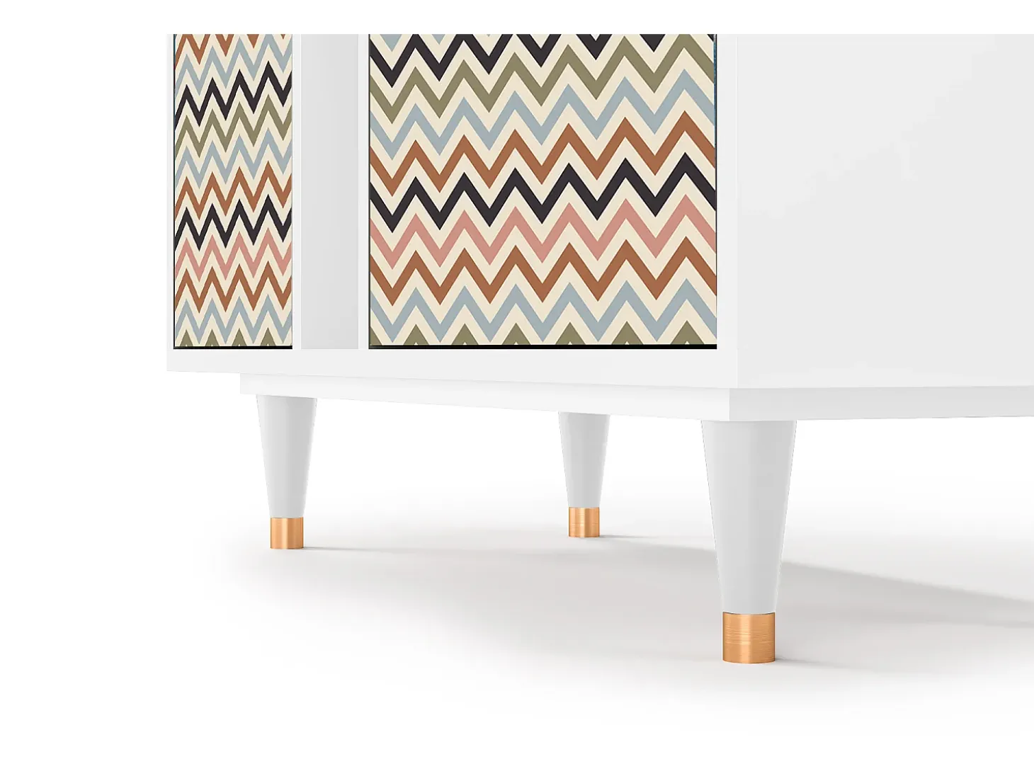 Aparador - 94х96х41 cm - BS5 - Bright Ripple, Blanco