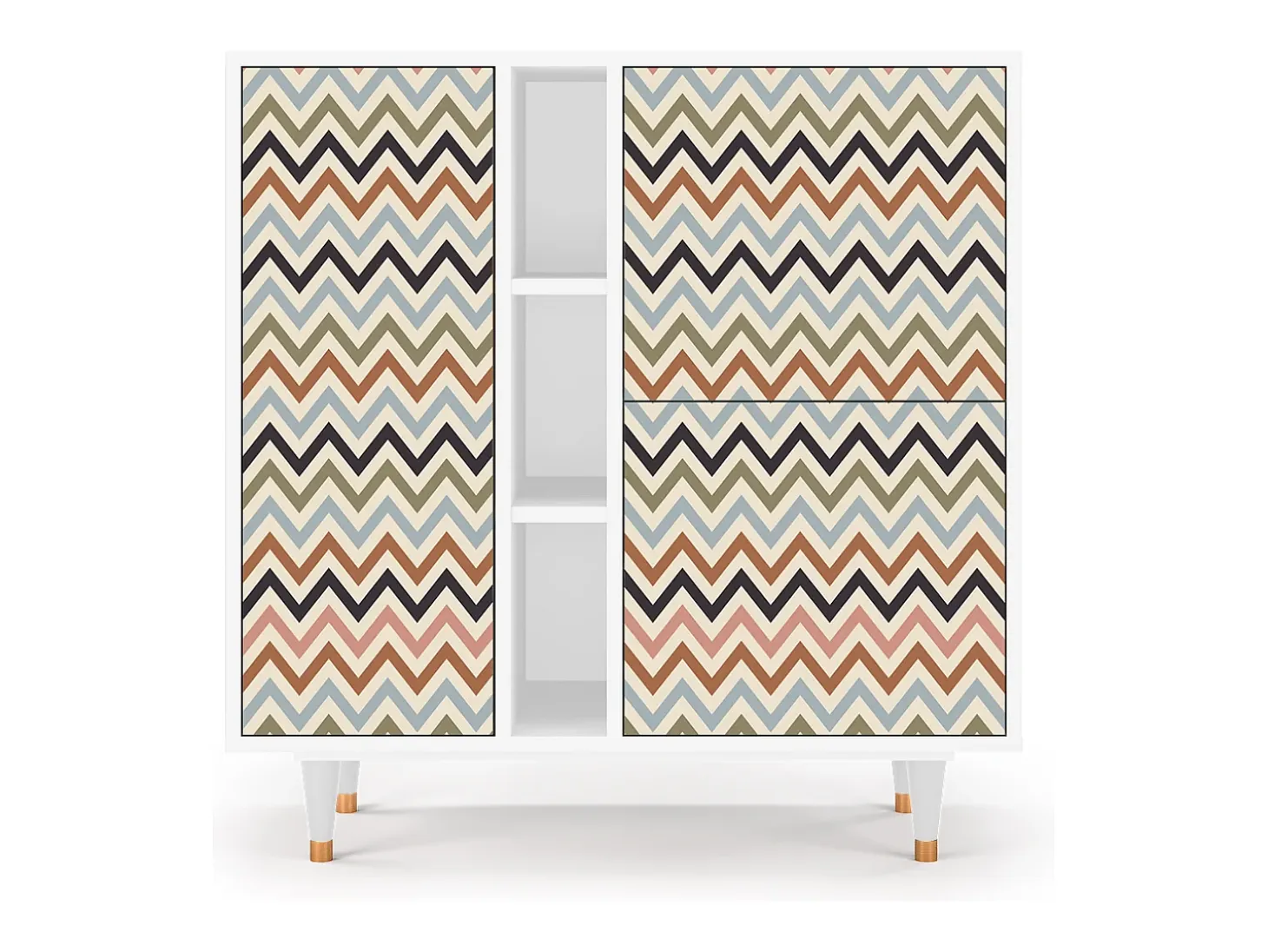 Aparador - 94х96х41 cm - BS5 - Bright Ripple, Blanco