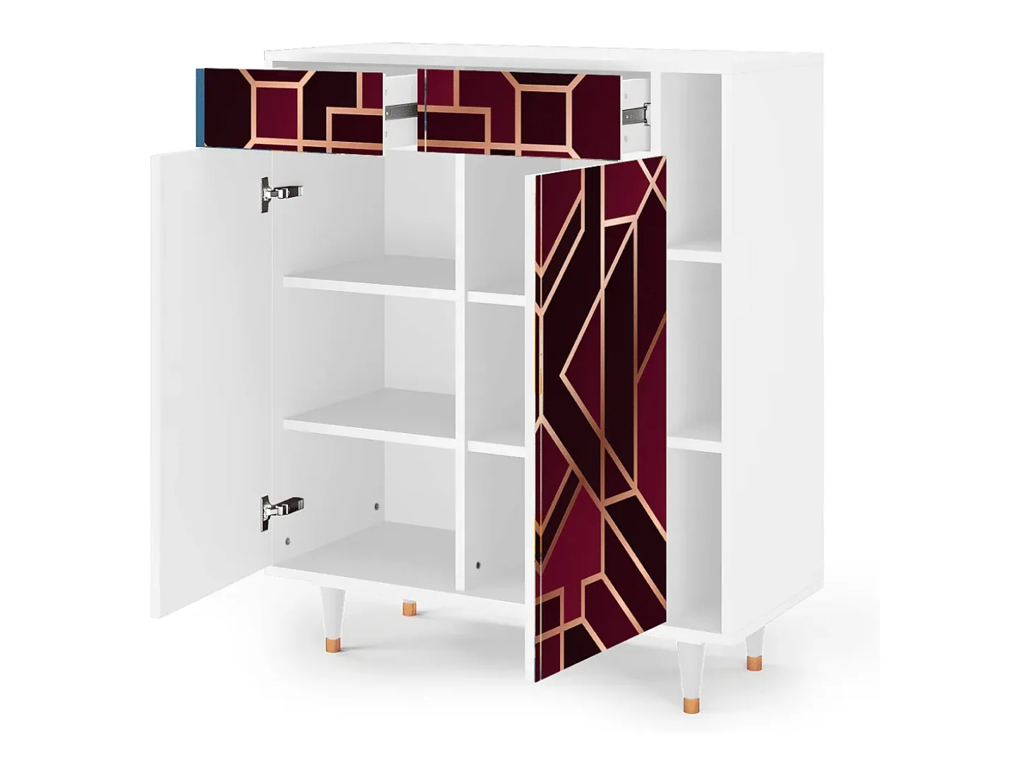 Aparador - 96х110х41 cm - BS6 - Burgundy Jewelery, Blanco