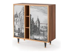 Aparador - 94х96х41 cm - BS5 - Castle with Bridge, Nogal
