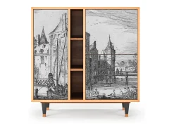 Aparador - 94х96х41 cm - BS5 - Castle with Bridge, Nogal