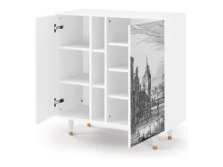Aparador - 94х96х41 cm - BS5 - Castle with Bridge, Blanco