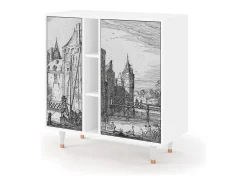 Aparador - 94х96х41 cm - BS5 - Castle with Bridge, Blanco
