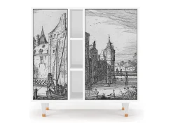 Aparador - 94х96х41 cm - BS5 - Castle with Bridge, Blanco