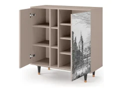 Aparador - 94х96х41 cm - BS5 - Castle with Bridge, Latte