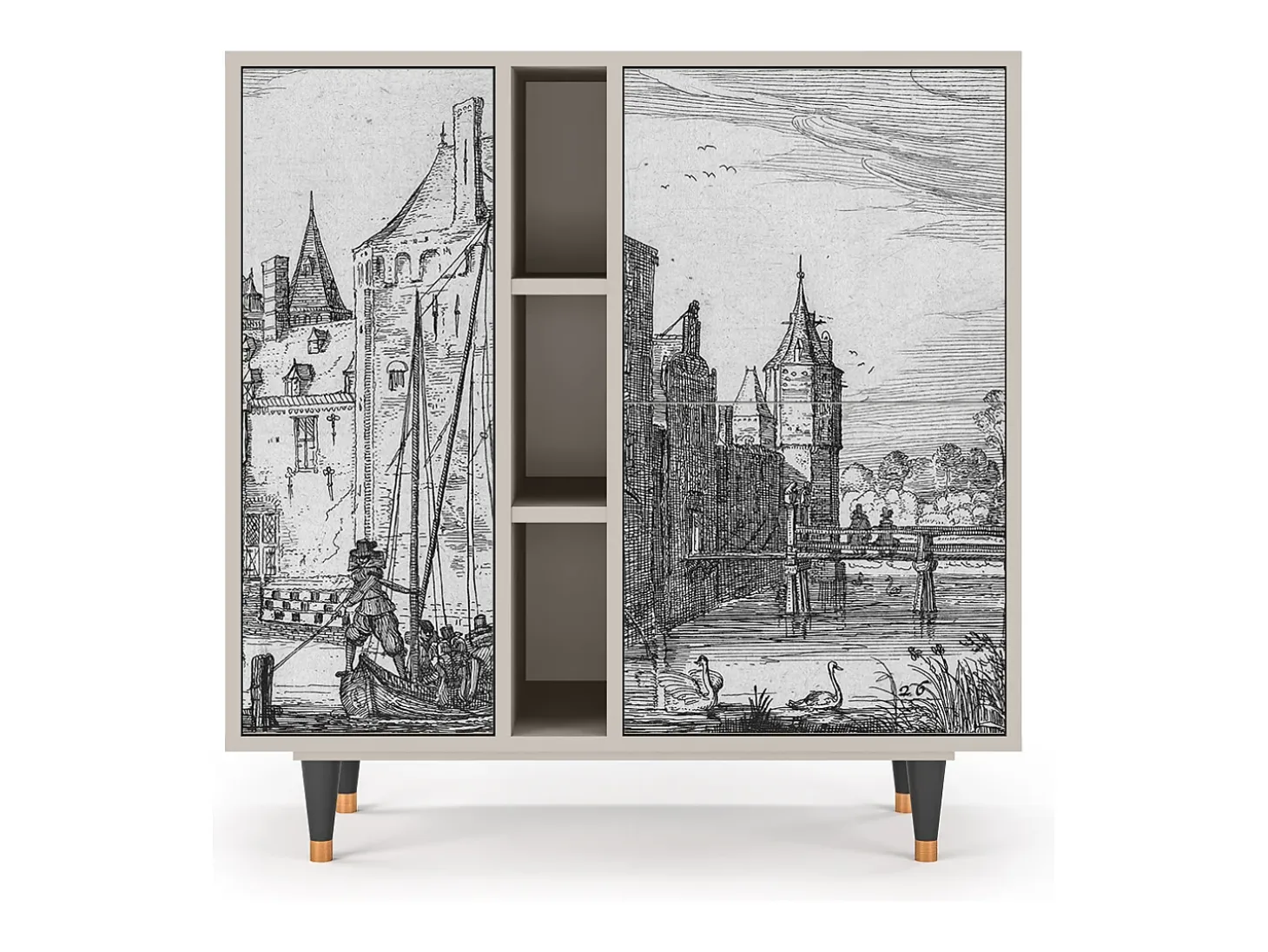 Aparador - 94х96х41 cm - BS5 - Castle with Bridge, Arena
