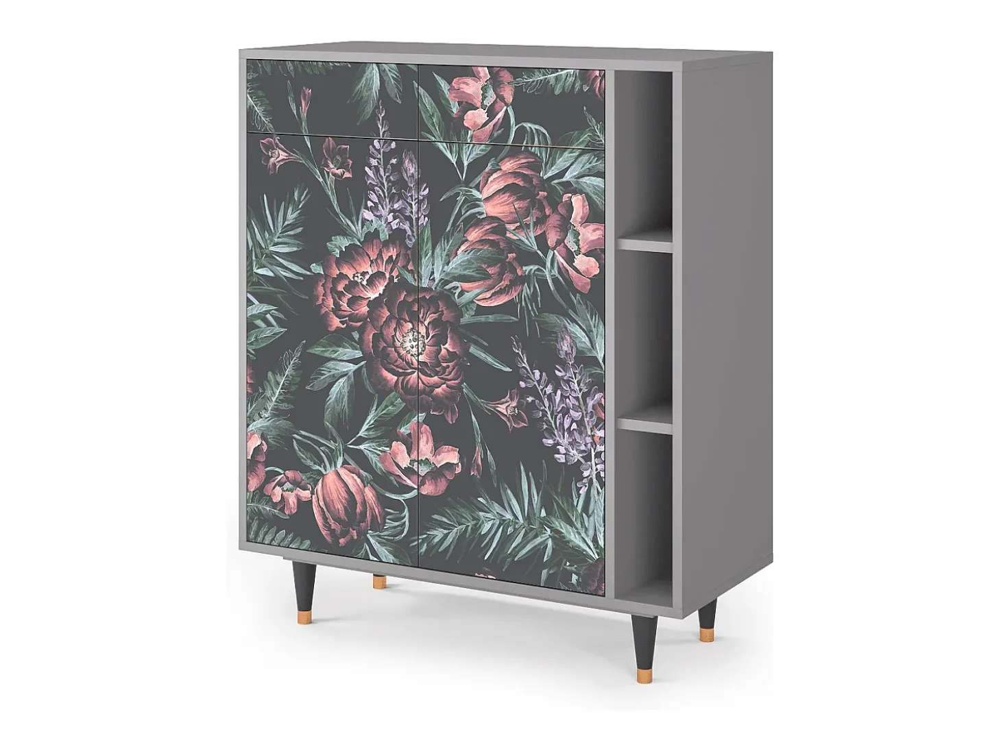 Aparador - 96х110х41 cm - BS6 - Dark Peonies, Gris
