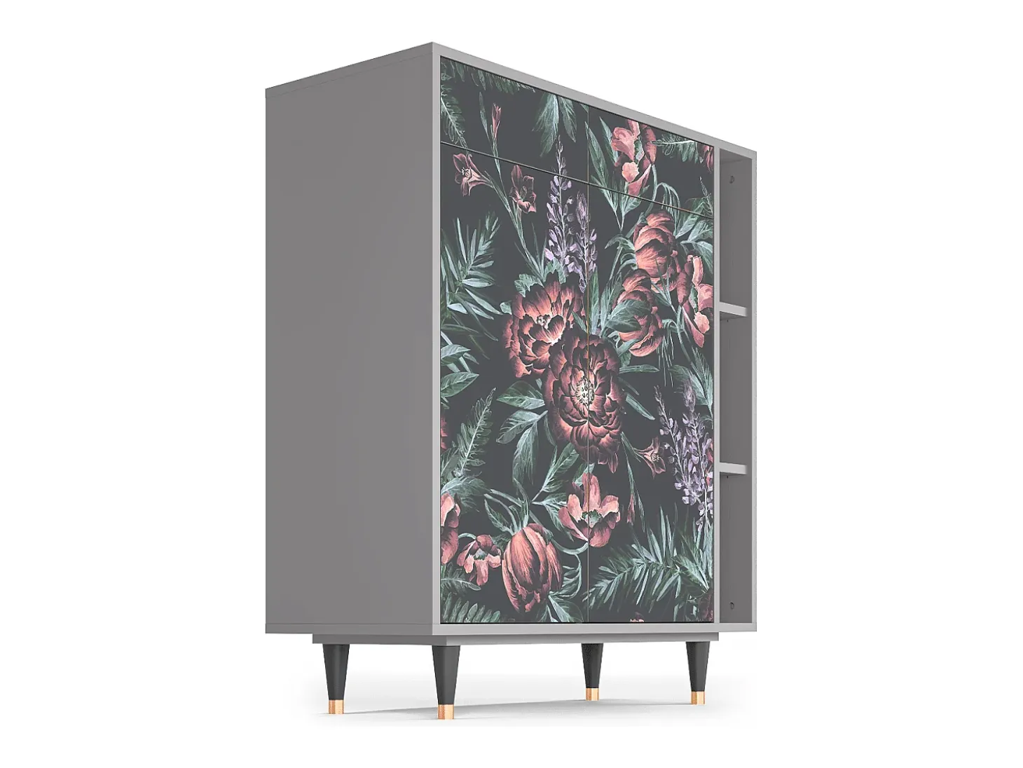 Aparador - 96х110х41 cm - BS6 - Dark Peonies, Gris