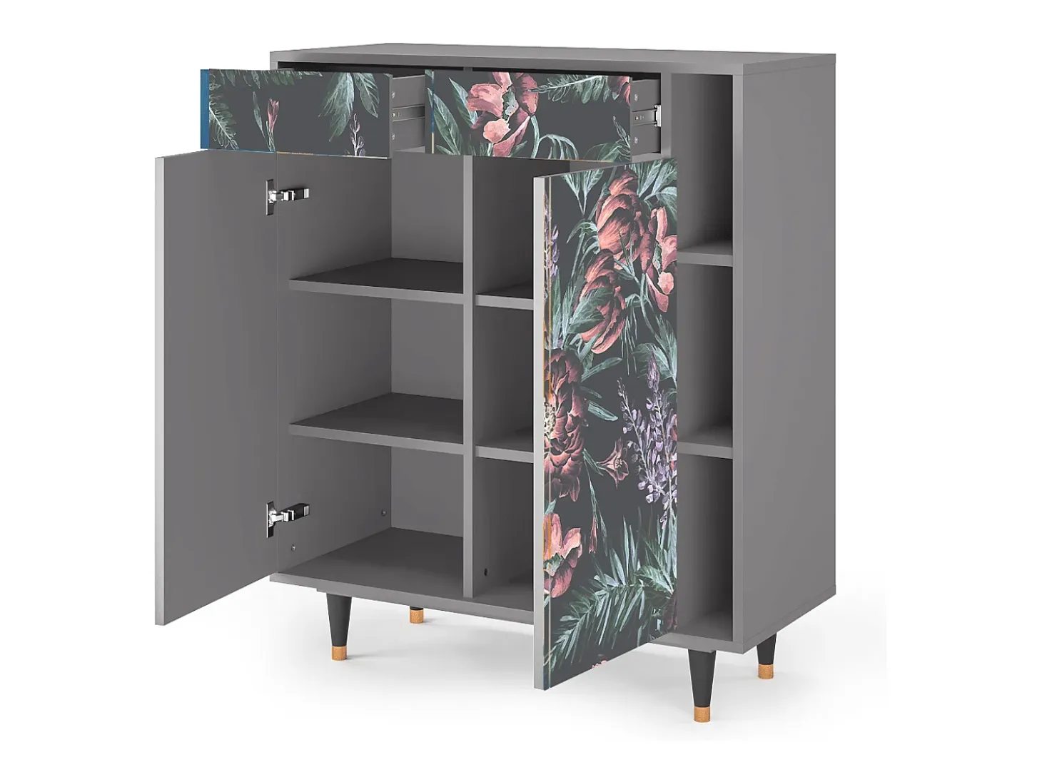 Aparador - 96х110х41 cm - BS6 - Dark Peonies, Gris
