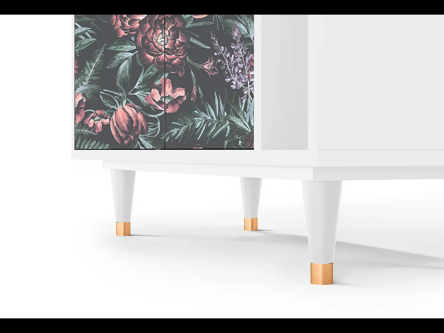 Aparador - 96х110х41 cm - BS6 - Dark Peonies, Blanco