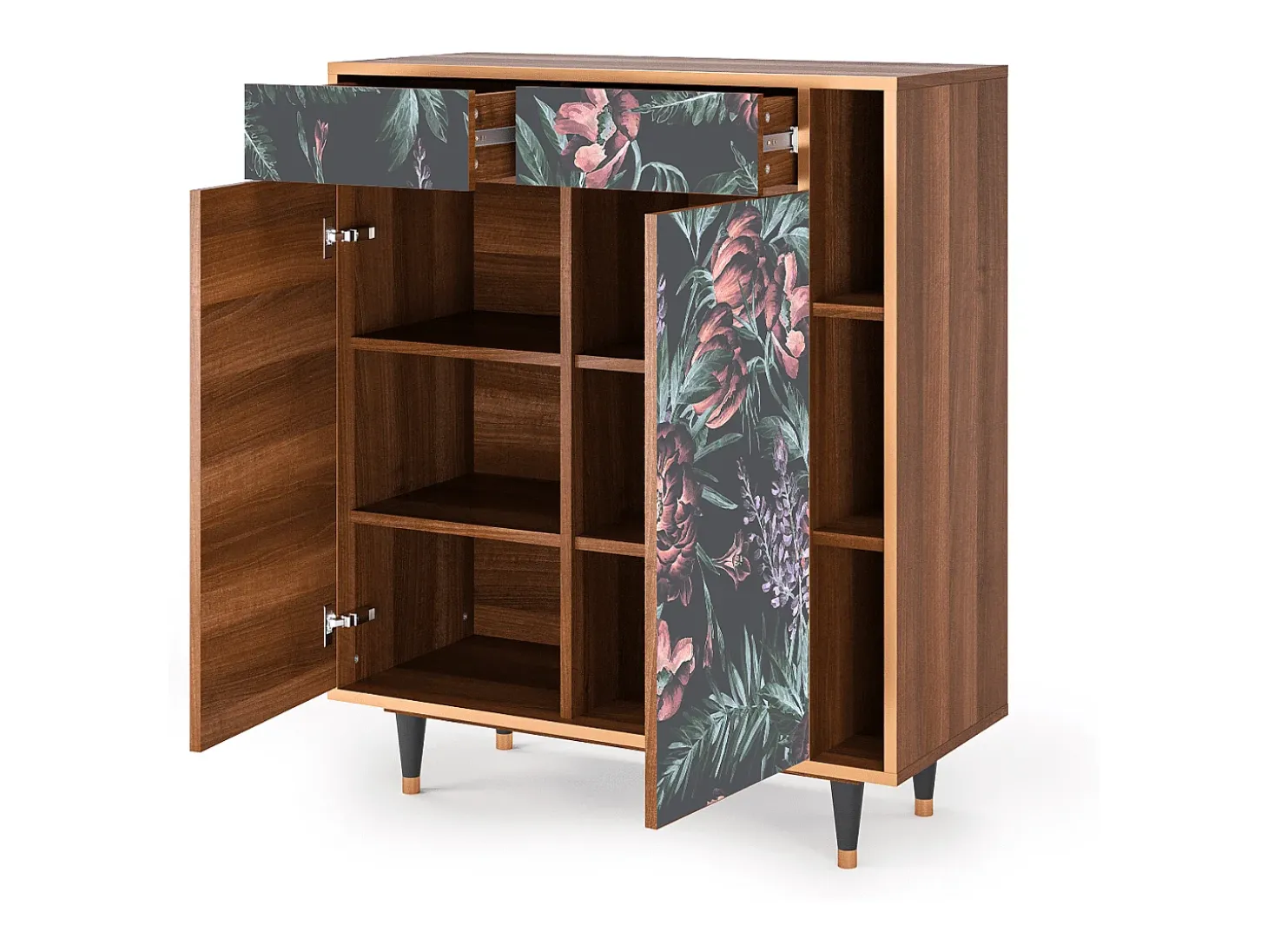 Aparador - 96х110х41 cm - BS6 - Dark Peonies, Nogal