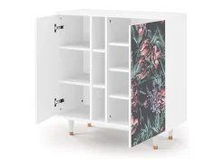 Aparador - 94х96х41 cm - BS5 - Dark Peonies, Blanco