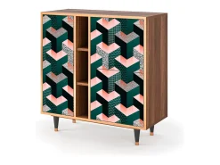 Aparador - 94х96х41 cm - BS5 - Geometric Madness, Nogal