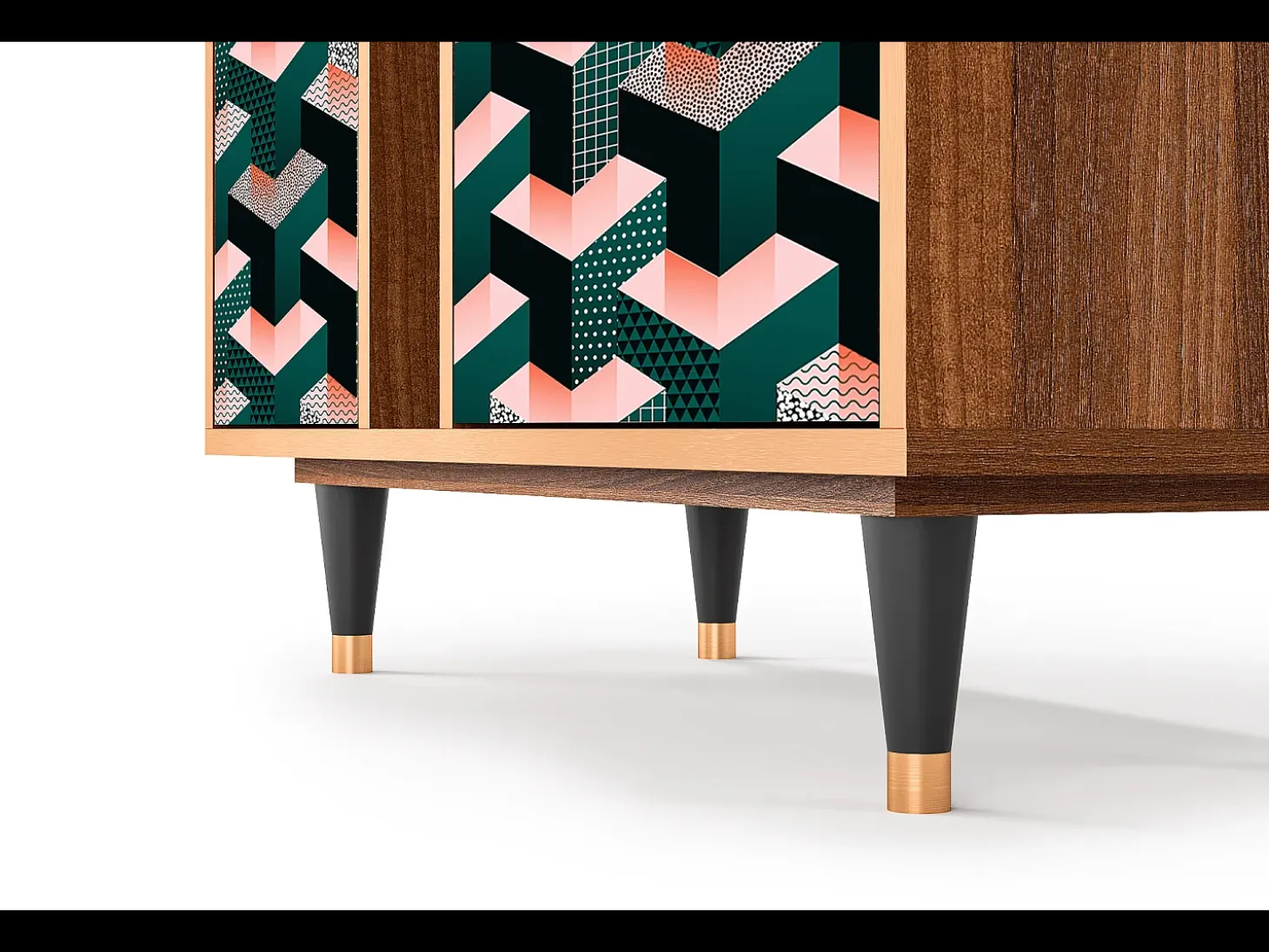 Aparador - 94х96х41 cm - BS5 - Geometric Madness, Nogal
