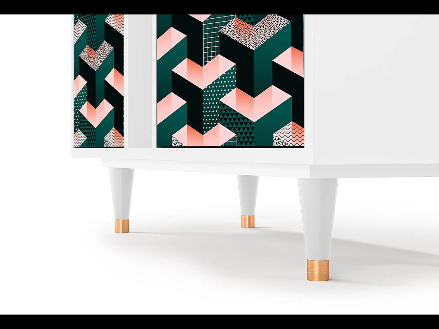 Aparador - 94х96х41 cm - BS5 - Geometric Madness, Blanco