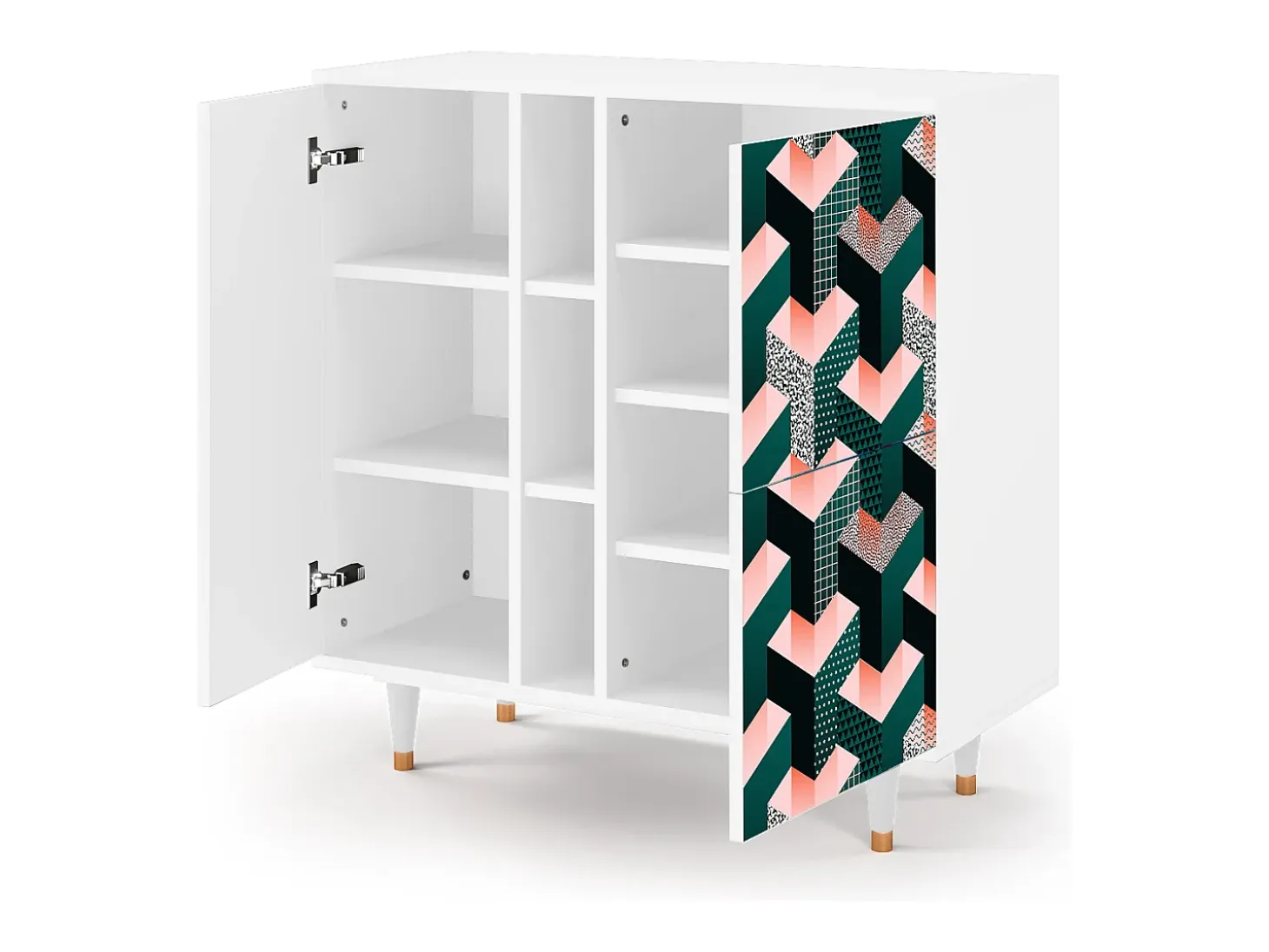 Aparador - 94х96х41 cm - BS5 - Geometric Madness, Blanco