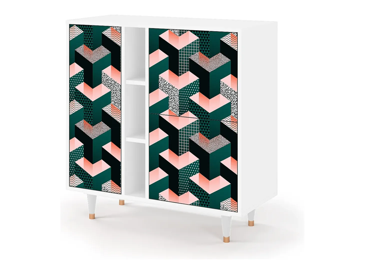 Aparador - 94х96х41 cm - BS5 - Geometric Madness, Blanco