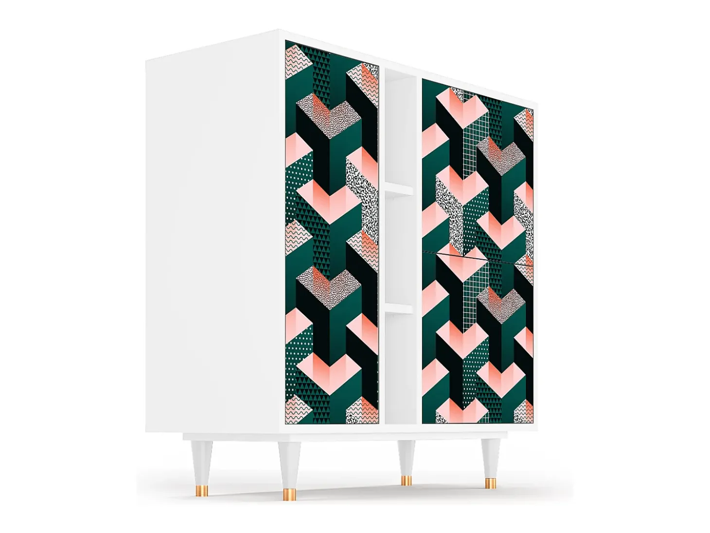 Aparador - 94х96х41 cm - BS5 - Geometric Madness, Blanco