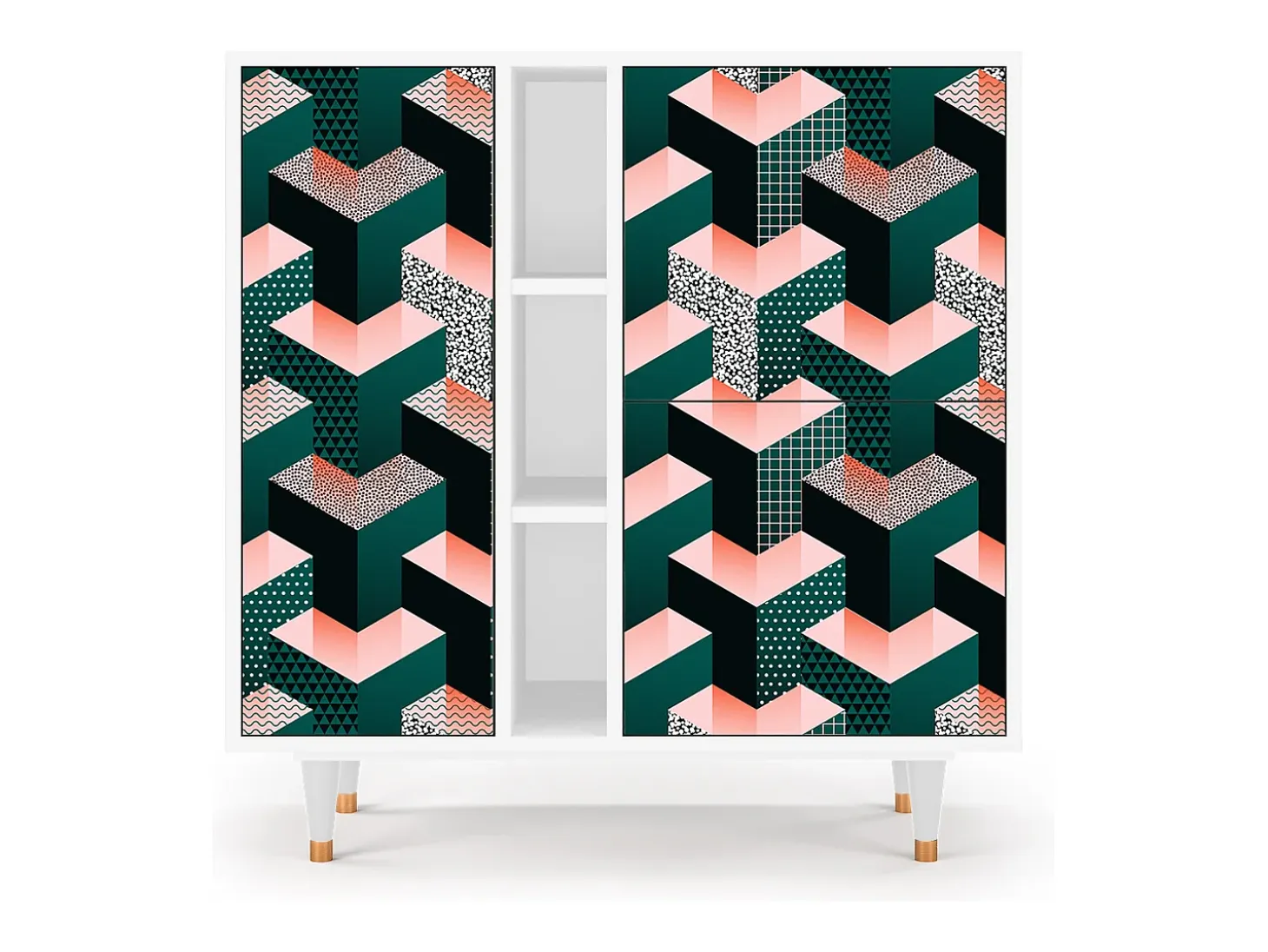 Aparador - 94х96х41 cm - BS5 - Geometric Madness, Blanco