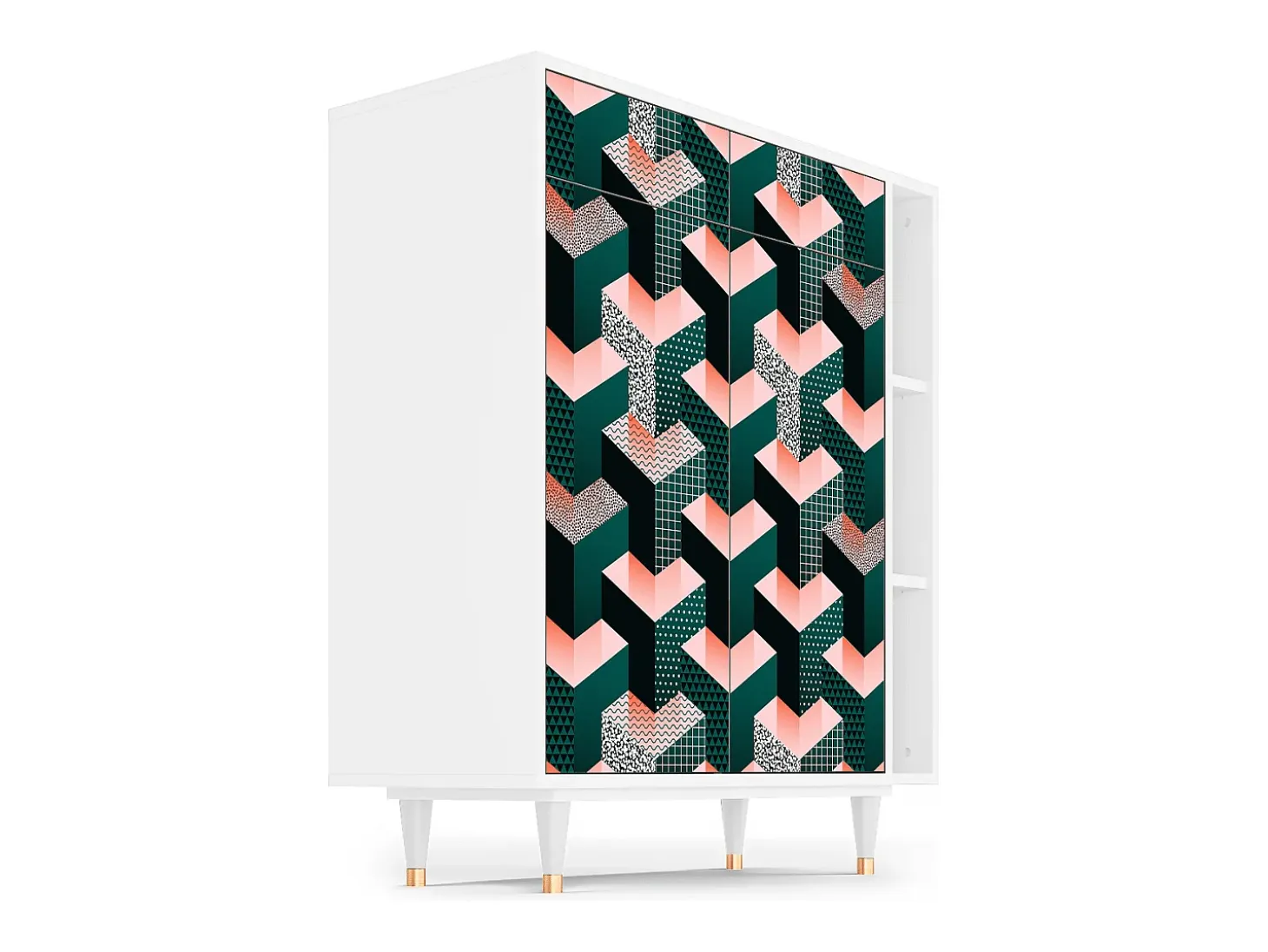Aparador - 96х110х41 cm - BS6 - Geometric Madness, Blanco