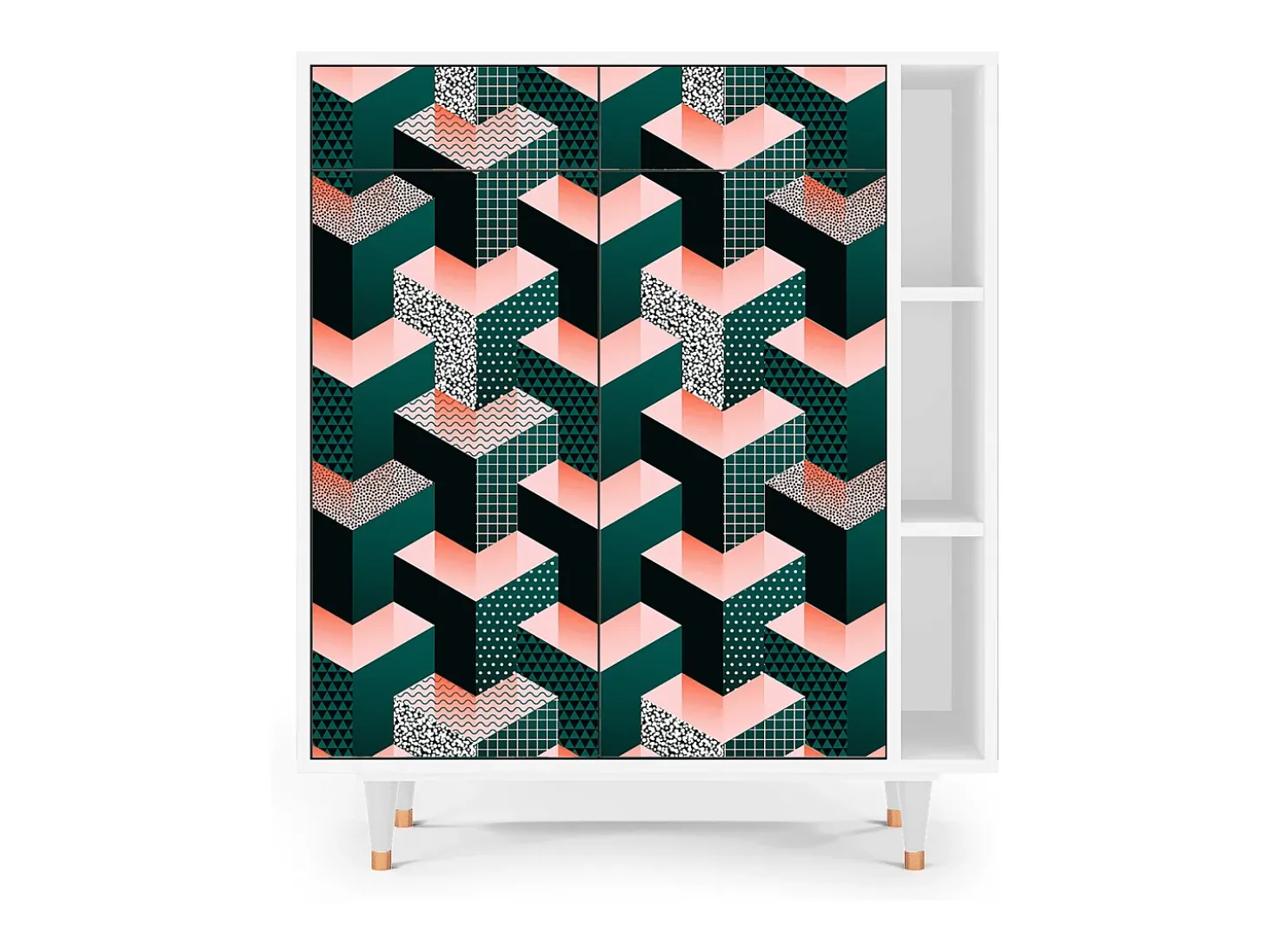 Aparador - 96х110х41 cm - BS6 - Geometric Madness, Blanco